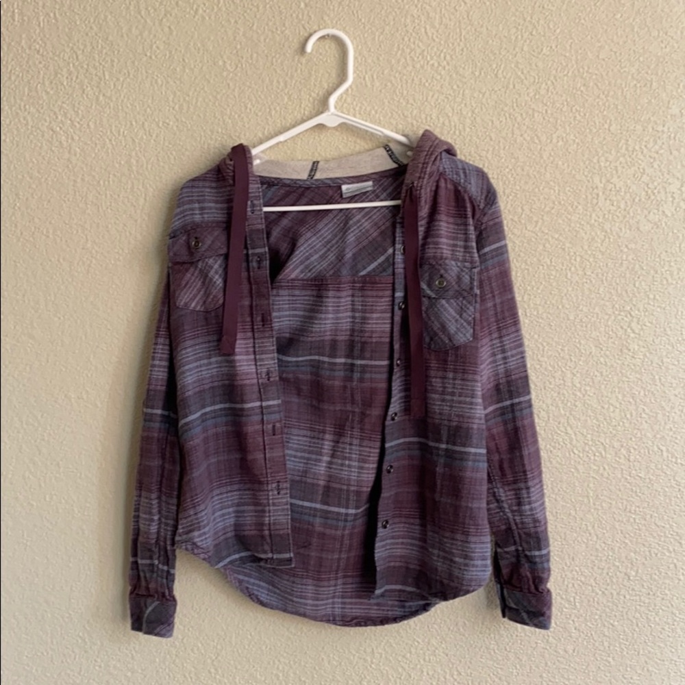 Columbia button up flannel sweater
